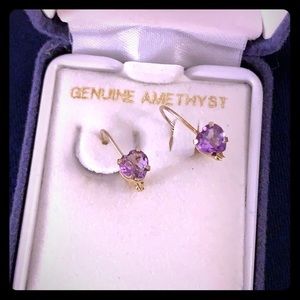 Amethyst Heart Earrings